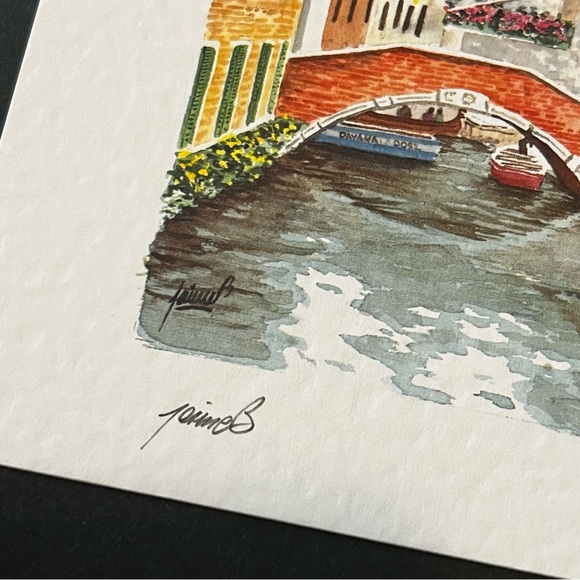 Leaning Tower of Pisa / Venezia Postcard Artist Signed Watercolor Unused Lot 2x - Picture 6 of 12